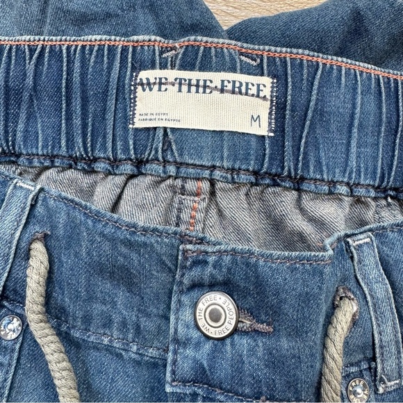 NWT Free People We The Free Second Chances Pull On Jean Shorts Drawstring Blue M - Picture 9 of 16